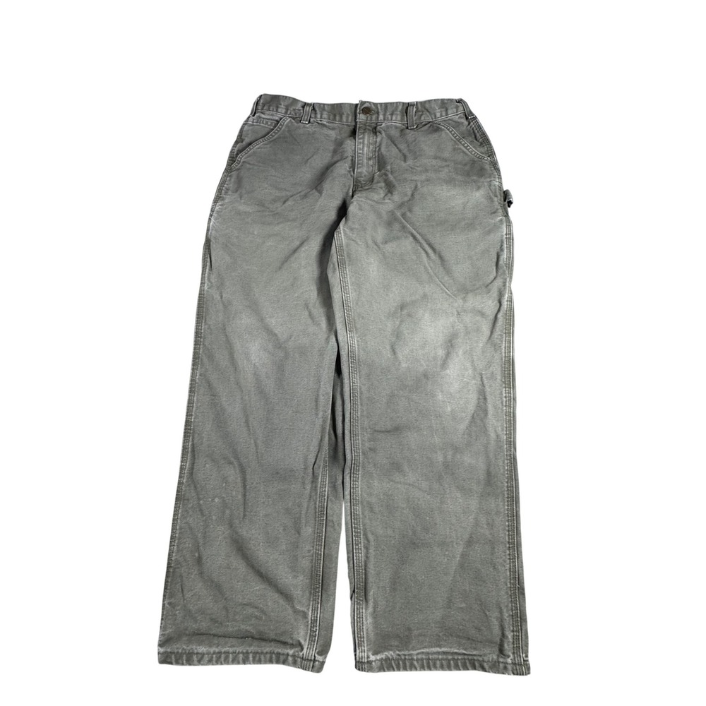 Carhartt B11 MOS Dungaree Pants Mens 36x30 Moss Green Canvas Workwear Carpenter